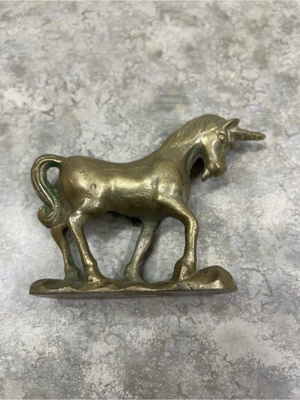 Brass Unicorn Figurine - Gold Tone